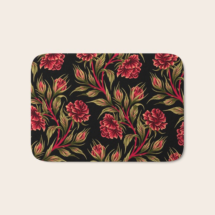 Rose - Red / Green Bath Mat Gallery Image 1