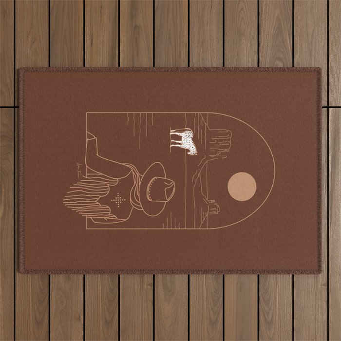 Lost Pony in Burnt Clay Outdoor Rug Gallery Image 1