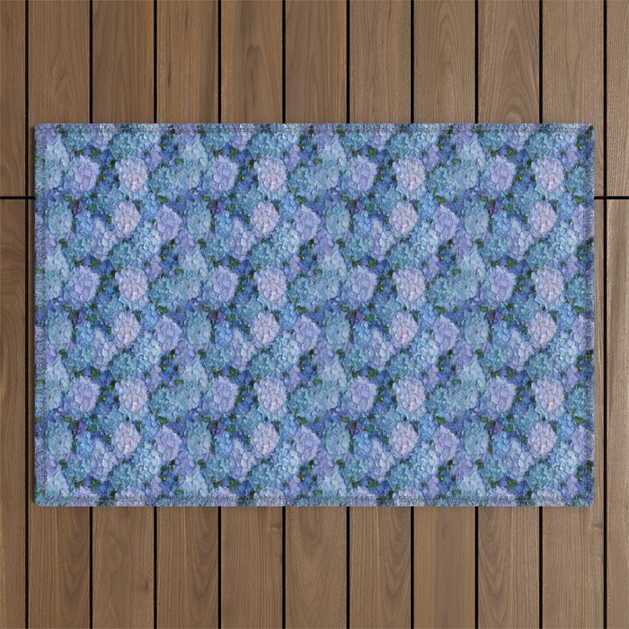 Moonlight Hydrangeas 2 Outdoor Rug Gallery Image 1