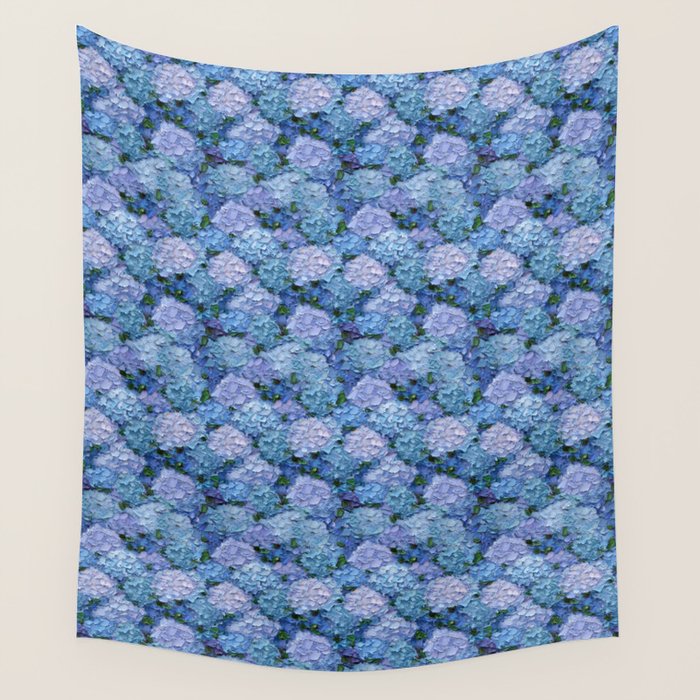 Moonlight Hydrangeas 2 Wall Tapestry Gallery Image 4