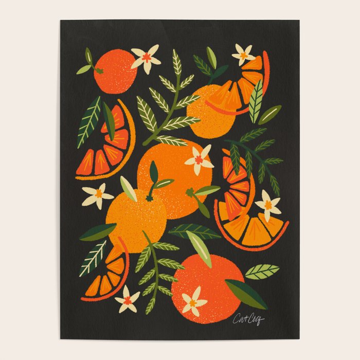 Orange Blooms - Charcoal Poster Gallery Image 4