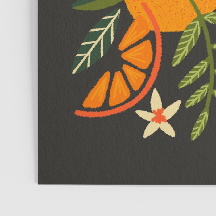 Orange Blooms - Charcoal Poster Gallery Image 3