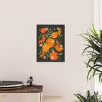 Orange Blooms - Charcoal Poster Gallery Image 2