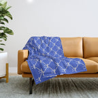 Bows & Ribbons Pattern XLVIII Bright Blue Throw Blanket Gallery Image 1