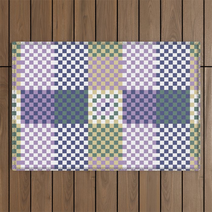 Bold colors block grid C Outdoor Rug Gallery Image 1