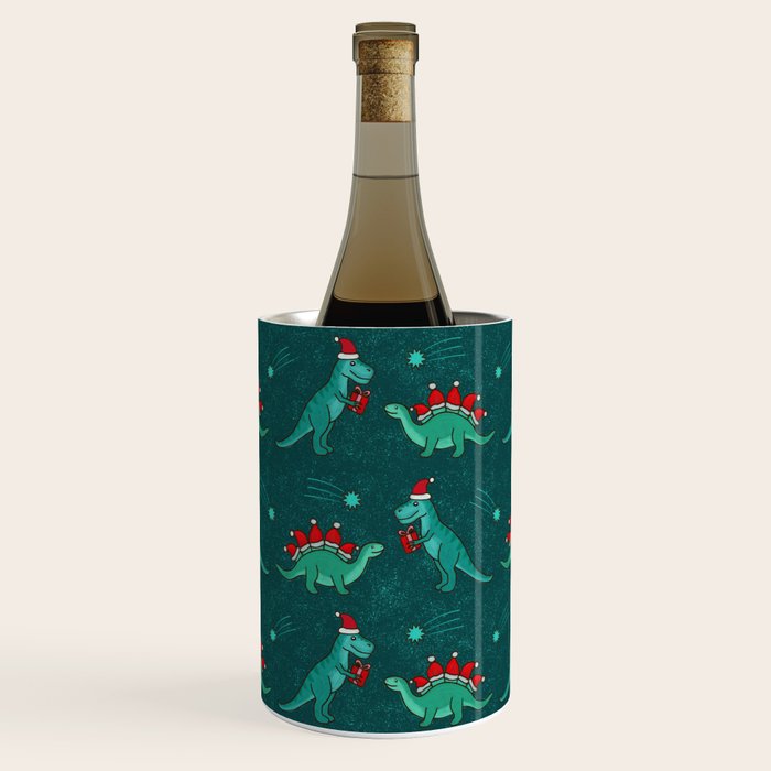 Cute Christmas Dinosaurs Dinos Dinosaur Wine Chiller Gallery Image 1