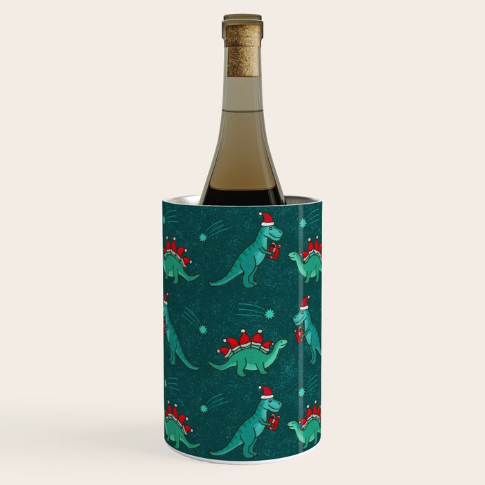 Cute Christmas Dinosaurs Dinos Dinosaur Wine Chiller Gallery Image 3