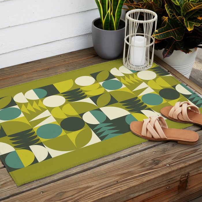 Vintage Geometric 01D Outdoor Rug Gallery Image 2