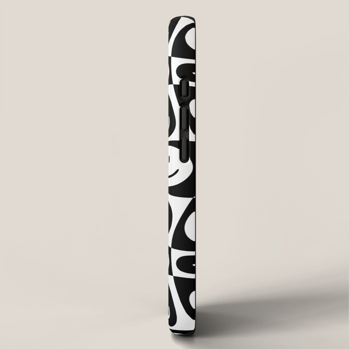 Black and white checkered happy face pattern iPhone Case Gallery Image 2