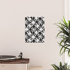 Black and white checkered happy face pattern Poster Gallery Image 2