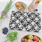 Black and white checkered happy face pattern Cutting Board Gallery Image 2