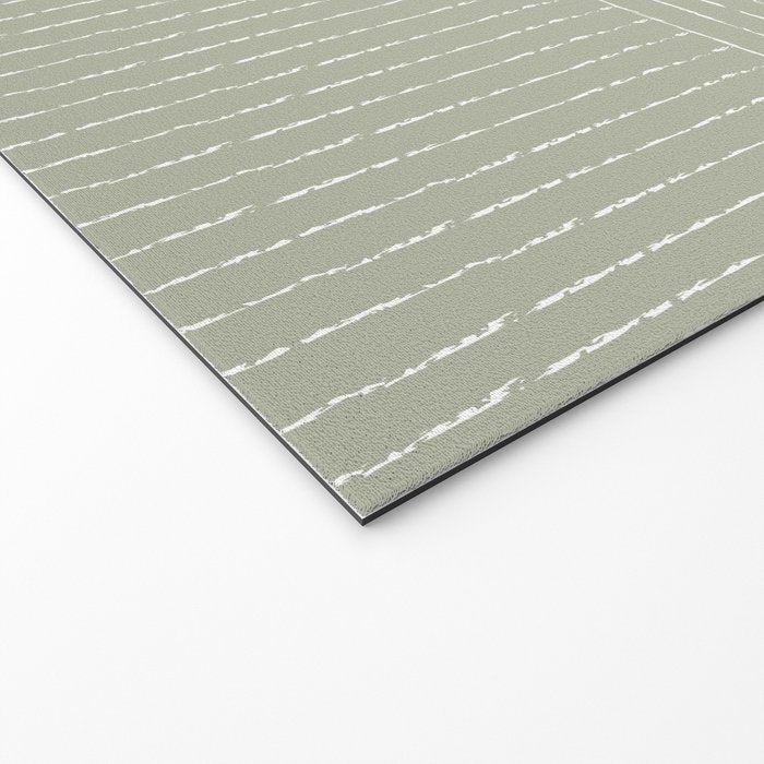 Lines (Linen Sage) Welcome Mat Gallery Image 2