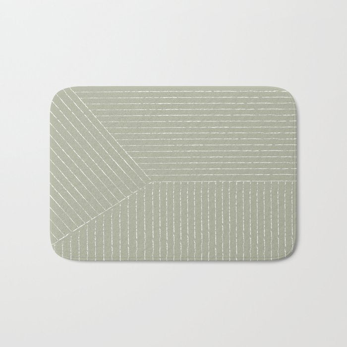 Lines (Linen Sage) Bath Mat Gallery Image 1