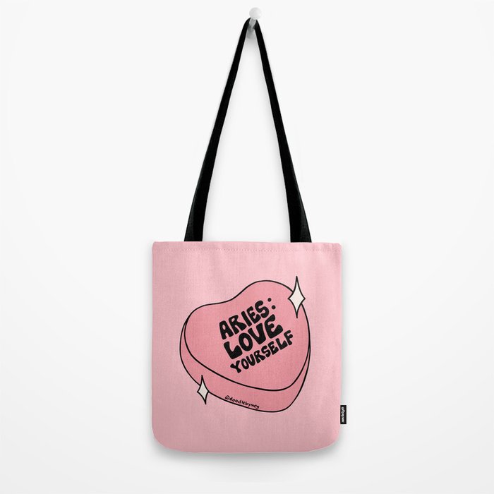 Aries Conversation Heart Tote Bag Gallery Image 2