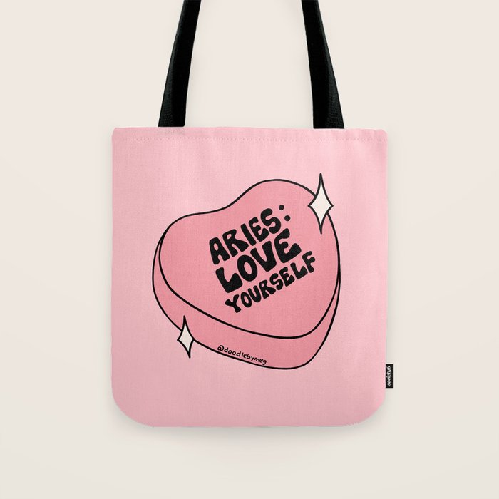 Aries Conversation Heart Tote Bag Gallery Image 1