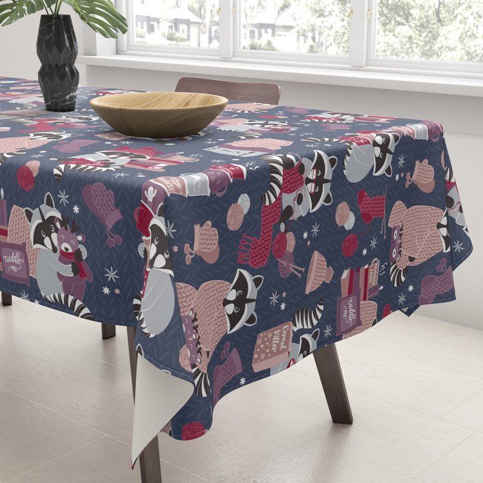 Hygge raccoon Tablecloth Gallery Image 3