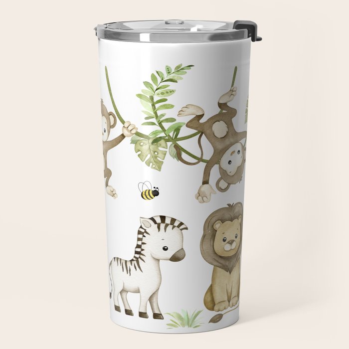 Watercolor Safari Jungle Animals  Travel Mug Gallery Image 2