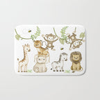 Watercolor Safari Jungle Animals  Bath Mat Gallery Image 1
