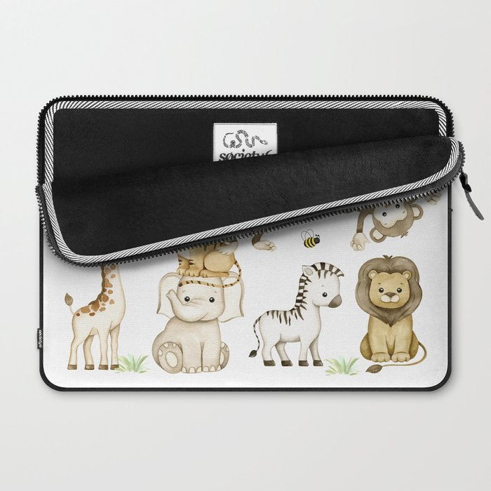 Watercolor Safari Jungle Animals  Laptop Sleeve Gallery Image 2