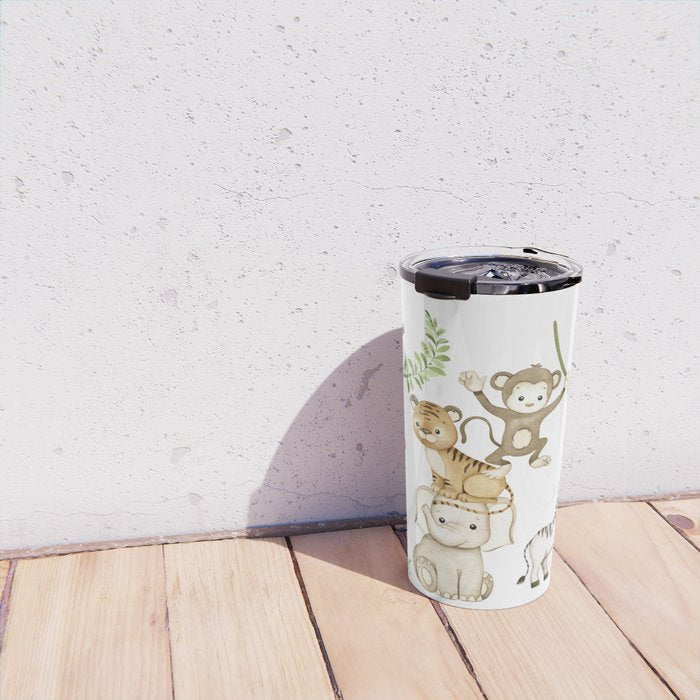 Watercolor Safari Jungle Animals  Travel Mug Gallery Image 4