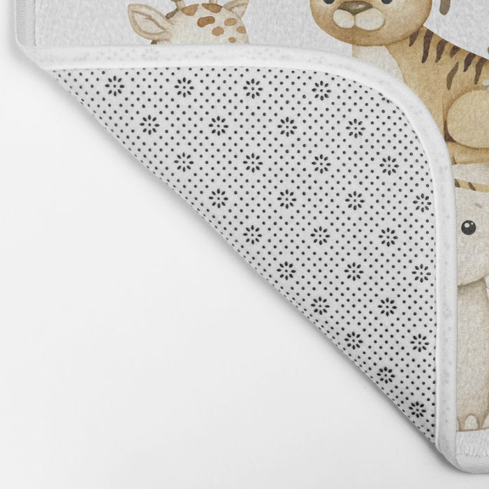 Watercolor Safari Jungle Animals  Bath Mat Gallery Image 2