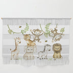 Watercolor Safari Jungle Animals  Wall Hanging Gallery Image 1
