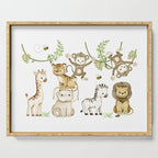 Watercolor Safari Jungle Animals  Serving Tray Gallery Image 1