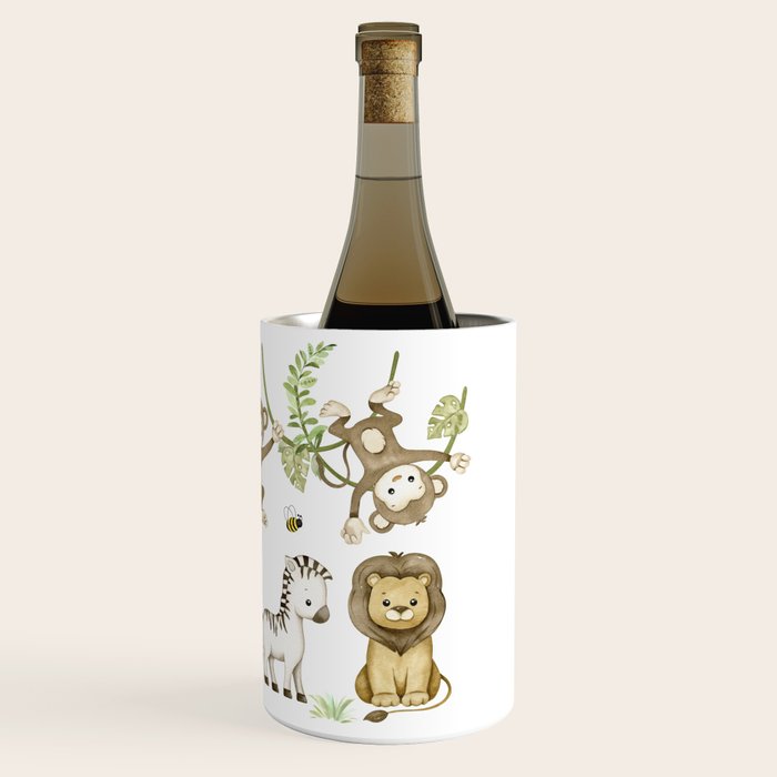 Watercolor Safari Jungle Animals  Wine Chiller Gallery Image 3