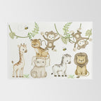 Watercolor Safari Jungle Animals  Rug Gallery Image 2
