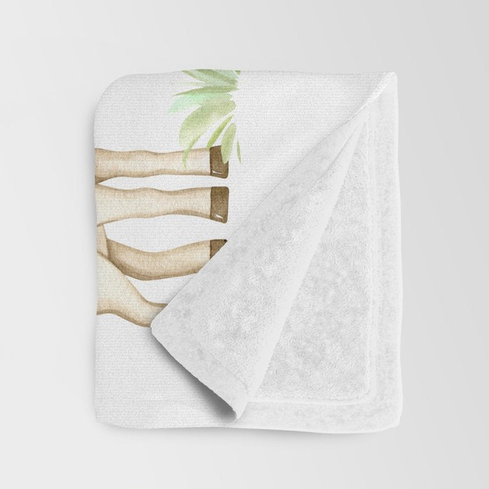 Watercolor Safari Jungle Animals  Throw Blanket Gallery Image 3