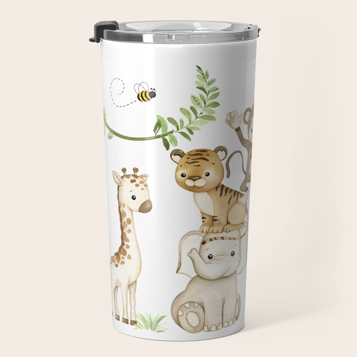 Watercolor Safari Jungle Animals  Travel Mug Gallery Image 3