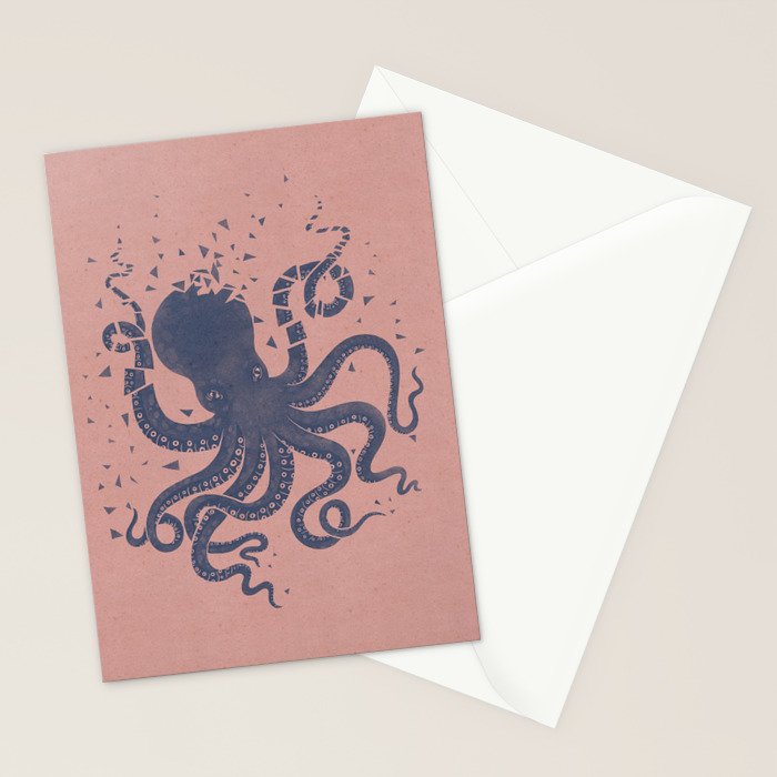 Octopus in the Deep Pastel Version Stationery Card Gallery Image 2