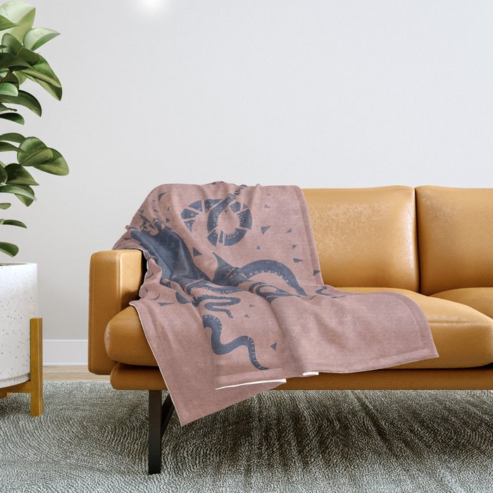 Octopus in the Deep Pastel Version Throw Blanket Gallery Image 1