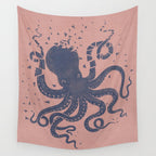 Octopus in the Deep Pastel Version Wall Tapestry Gallery Image 4