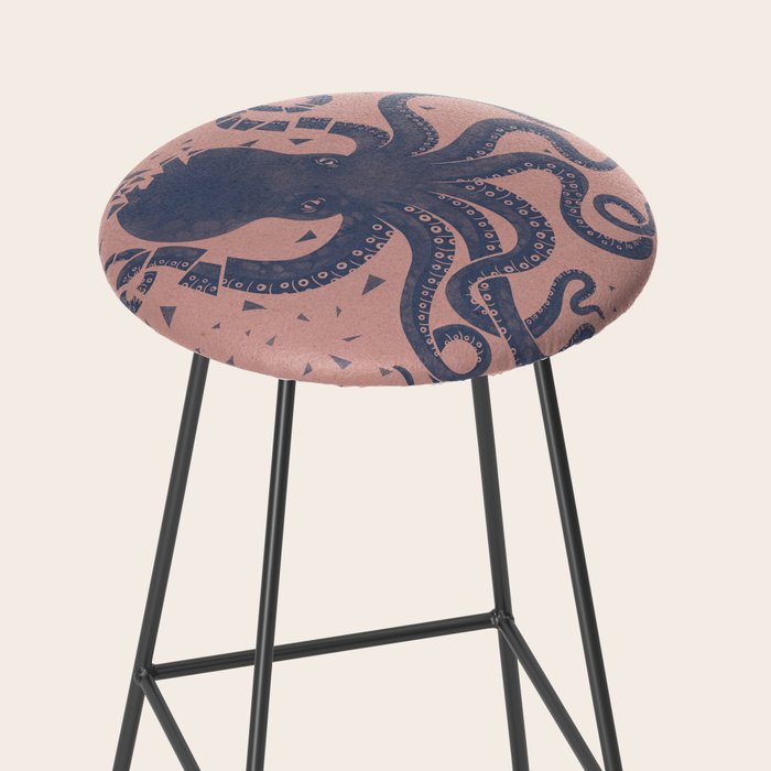Octopus in the Deep Pastel Version Stool Gallery Image 2