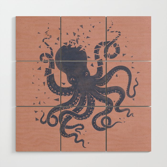 Octopus in the Deep Pastel Version Wood Wall Art Gallery Image 1