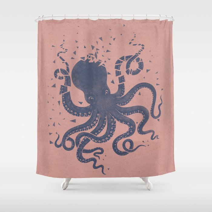Octopus in the Deep Pastel Version Shower Curtain Gallery Image 1