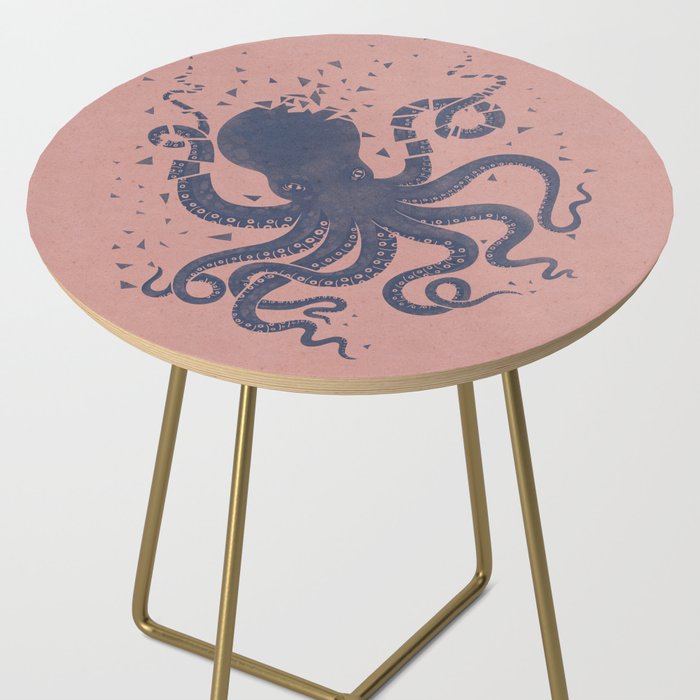 Octopus in the Deep Pastel Version Side Table Gallery Image 2