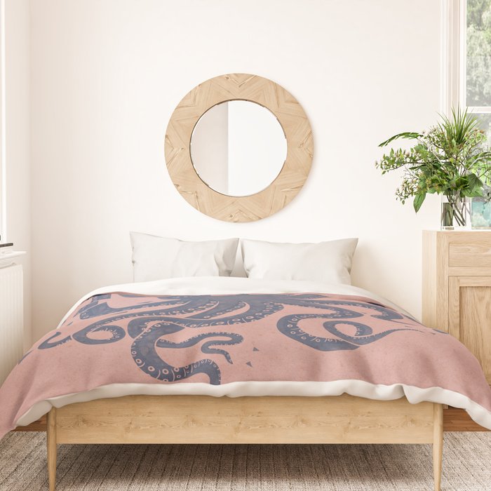 Octopus in the Deep Pastel Version Duvet Cover Gallery Image 3