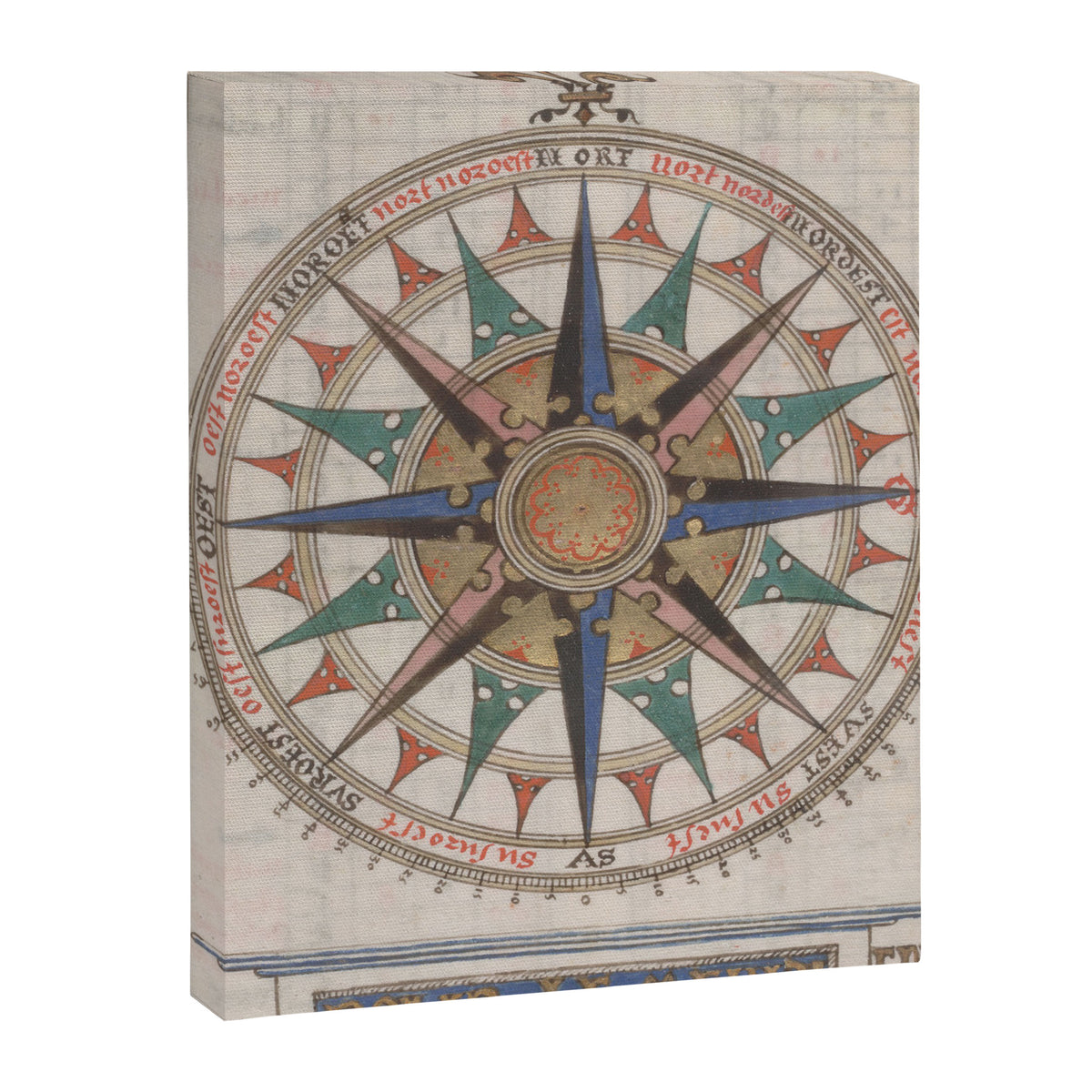 Historical Nautical Compass (1543) Canvas Print Gallery Image 6