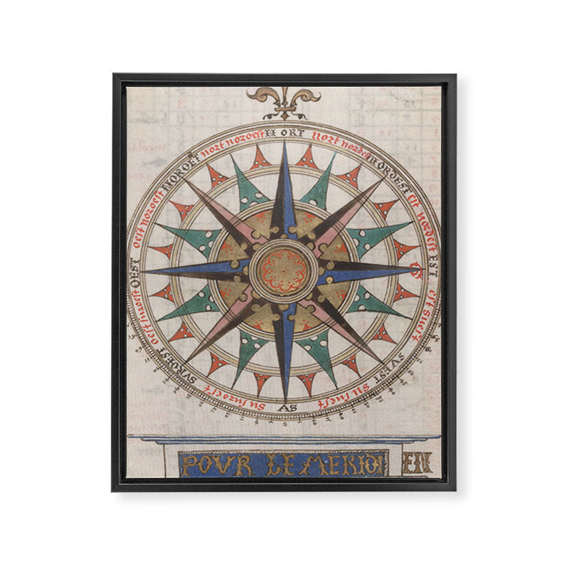 Historical Nautical Compass (1543) Framed Canvas Print Gallery Image 6