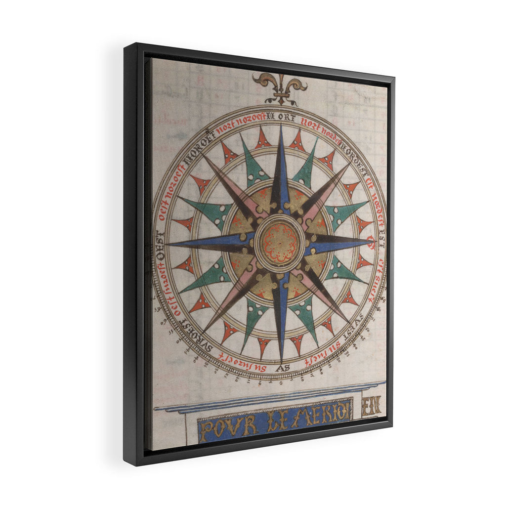 Historical Nautical Compass (1543) Framed Canvas Print Gallery Image 2
