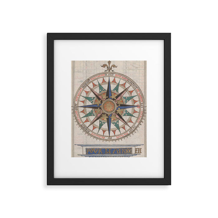 Historical Nautical Compass (1543) Framed Art Print Gallery Image 1