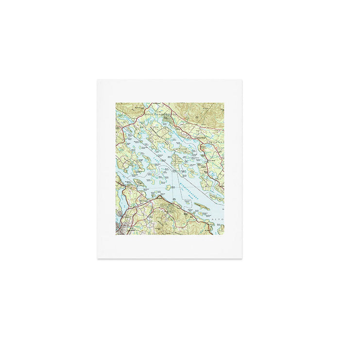 Lake Winnipesaukee Map (1986) Art Print Gallery Image 1