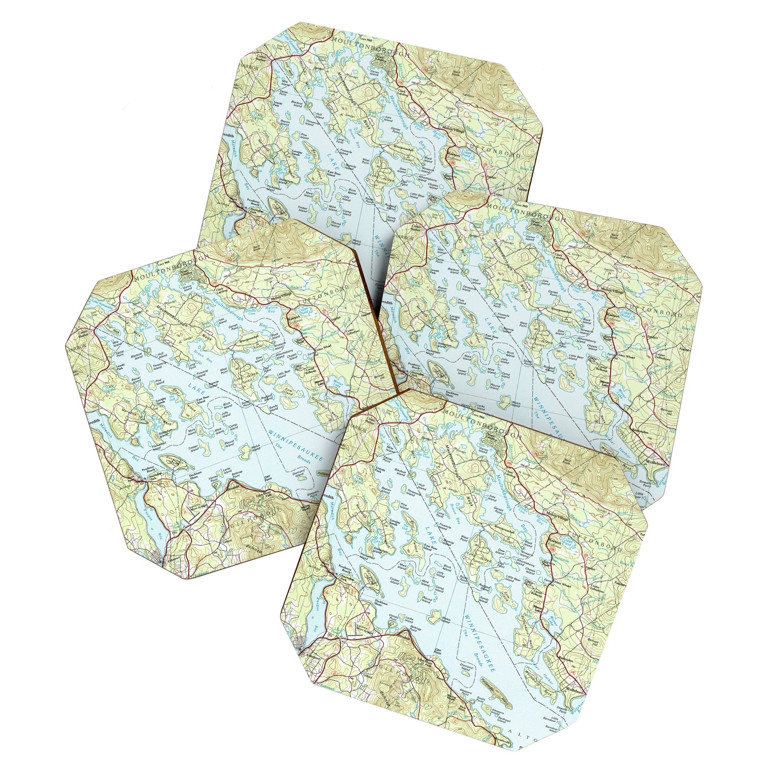 Lake Winnipesaukee Map (1986) Coaster Gallery Image 1