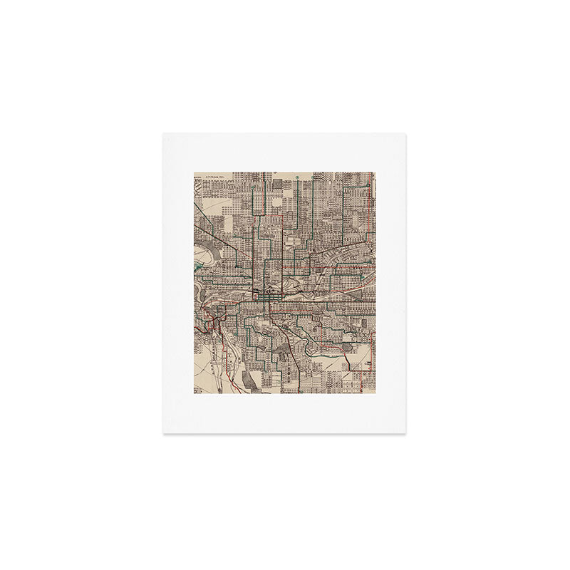 Old Spokane WA Map (1924) The Lilac City Washington State Vintage Atlas Art Print Gallery Image 1