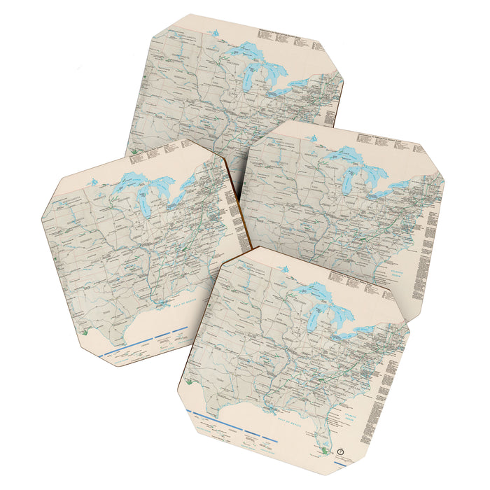 United States National Parks Map (2000) Vintage US Recreational & Preserve Areas Atlas Coaster Gallery Image 1