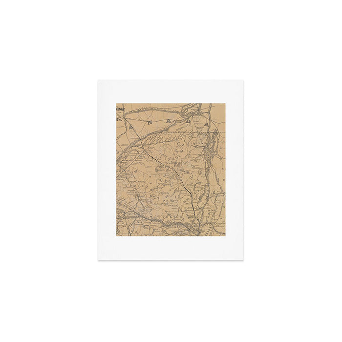 Vintage Adirondack Mountains Railroad Map (1895) V.2 Art Print Gallery Image 1