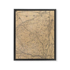 Vintage Adirondack Mountains Railroad Map (1895) V.2 Framed Canvas Print Gallery Image 8
