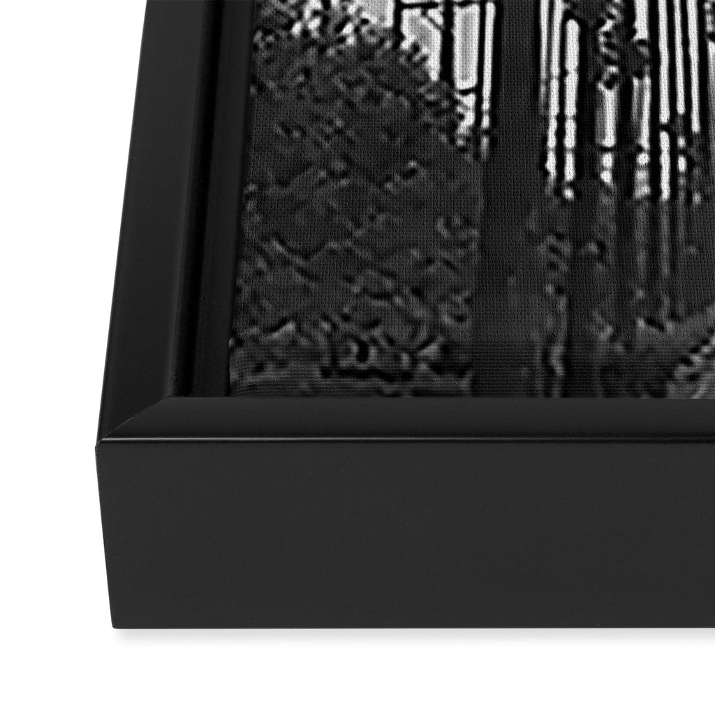 Vintage Black & White California Palm Trees Photo Framed Canvas Print Gallery Image 3